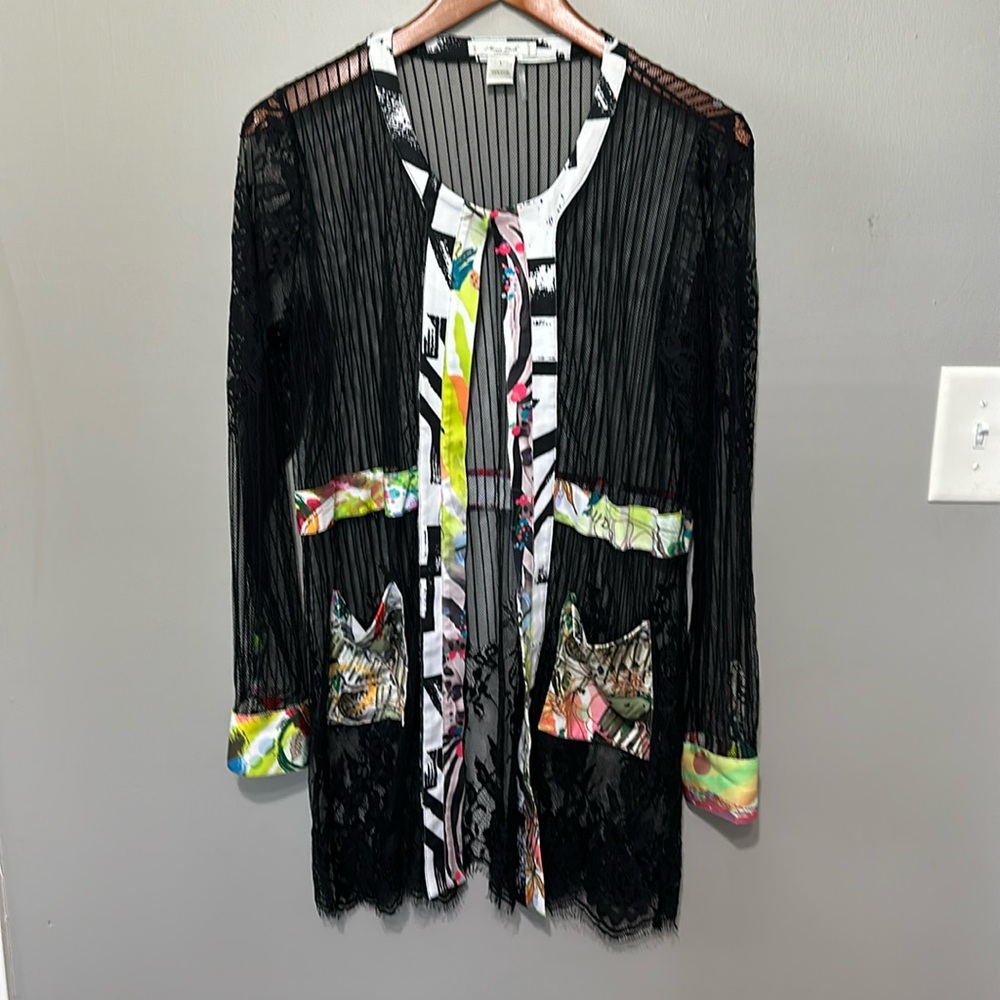 Mona Leah Couture, Sheer Lace Jacket, Large, Beautiful Piece Of Clothing!